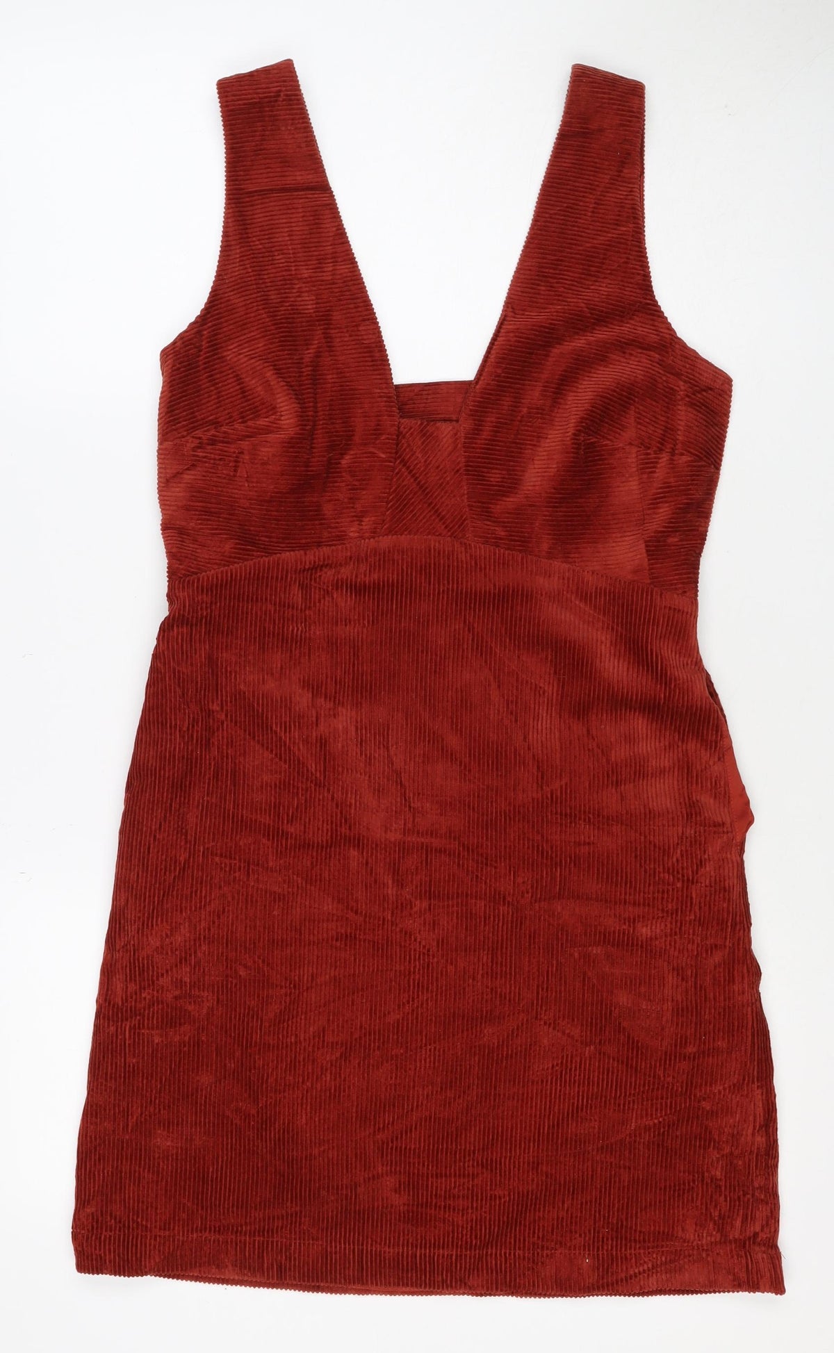 Oliver Bonas Women’s Red UK 8 Corduroy A-Line Long Sleeve Dress