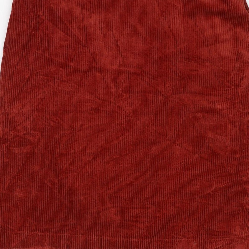 Oliver Bonas Women’s Red UK 8 Corduroy A-Line Long Sleeve Dress