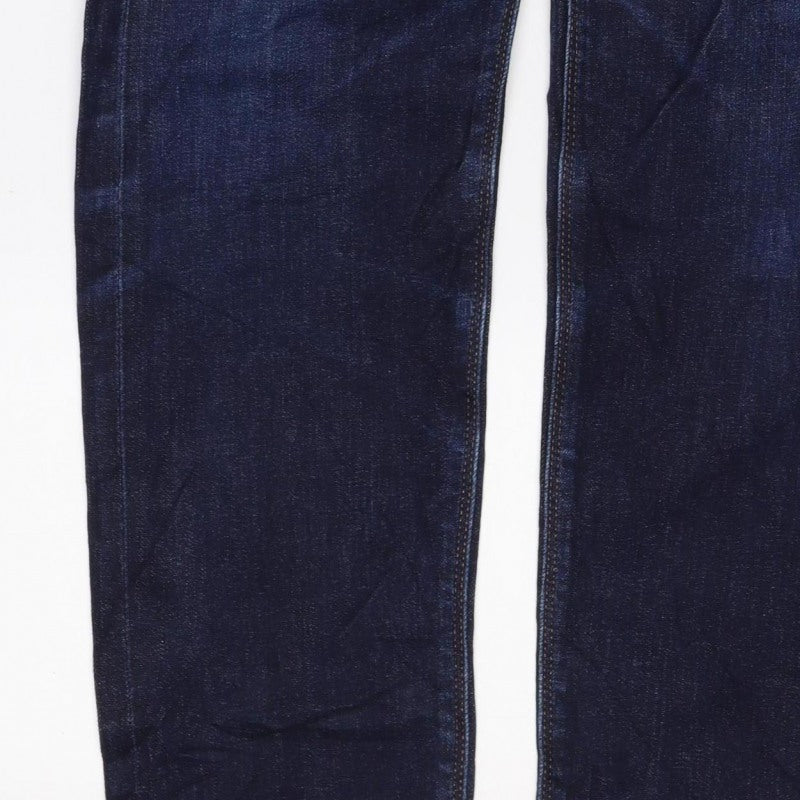 M&S Men’s Blue 32in Straight Stretch Denim Jeans W32 L32