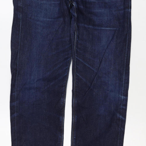 M&S Men’s Blue 32in Straight Stretch Denim Jeans W32 L32