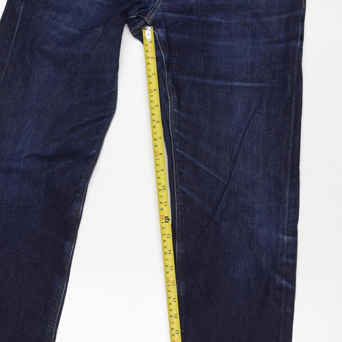 M&S Men’s Blue 32in Straight Stretch Denim Jeans W32 L32