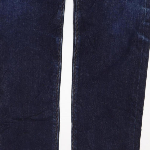 M&S Men’s Blue 32in Straight Stretch Denim Jeans W32 L32