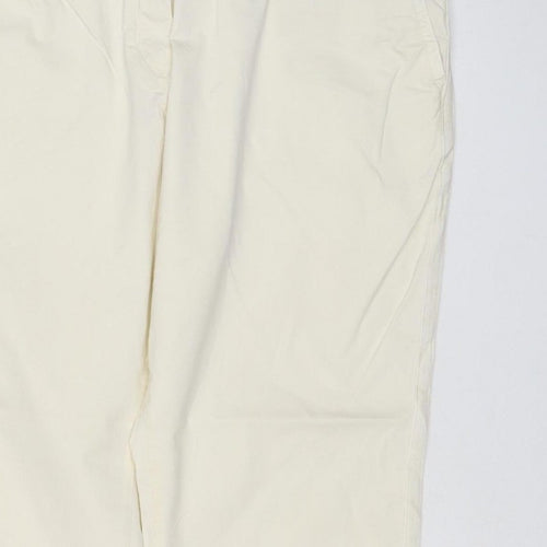 Marks & Spencer Women Ivory Chino Trousers Size 14 Short Stretch