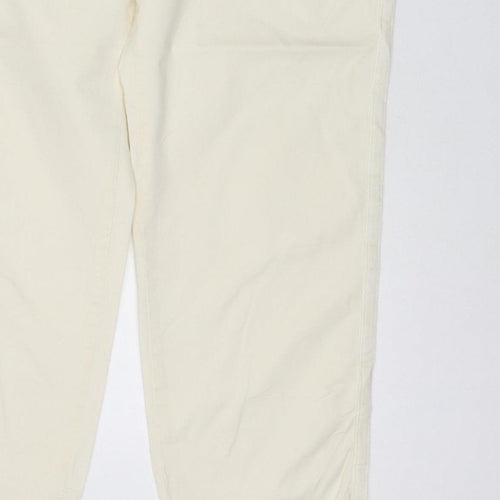 Marks & Spencer Women Ivory Chino Trousers Size 14 Short Stretch