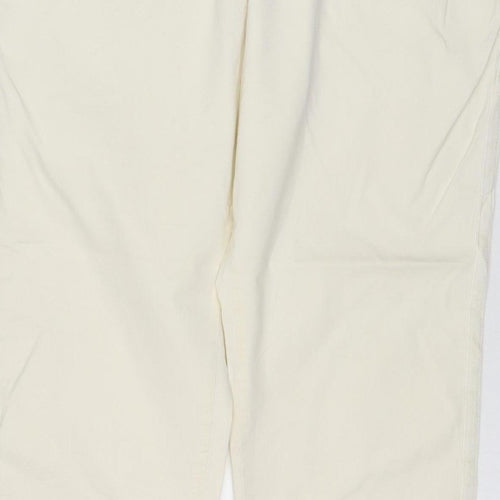 Marks & Spencer Women Ivory Chino Trousers Size 14 Short Stretch