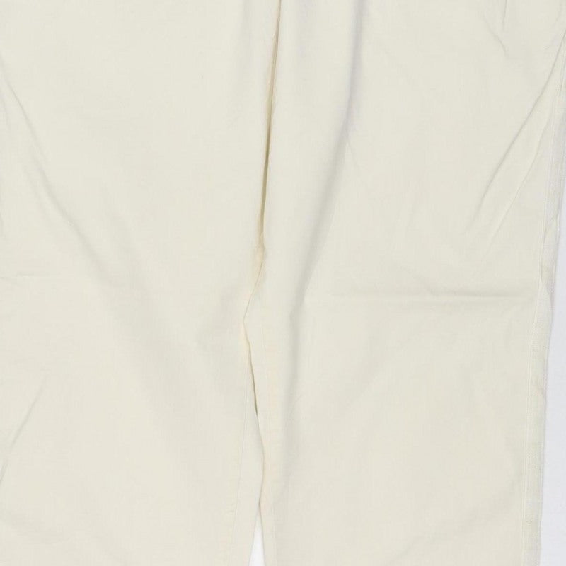 Marks & Spencer Women Ivory Chino Trousers Size 14 Short Stretch