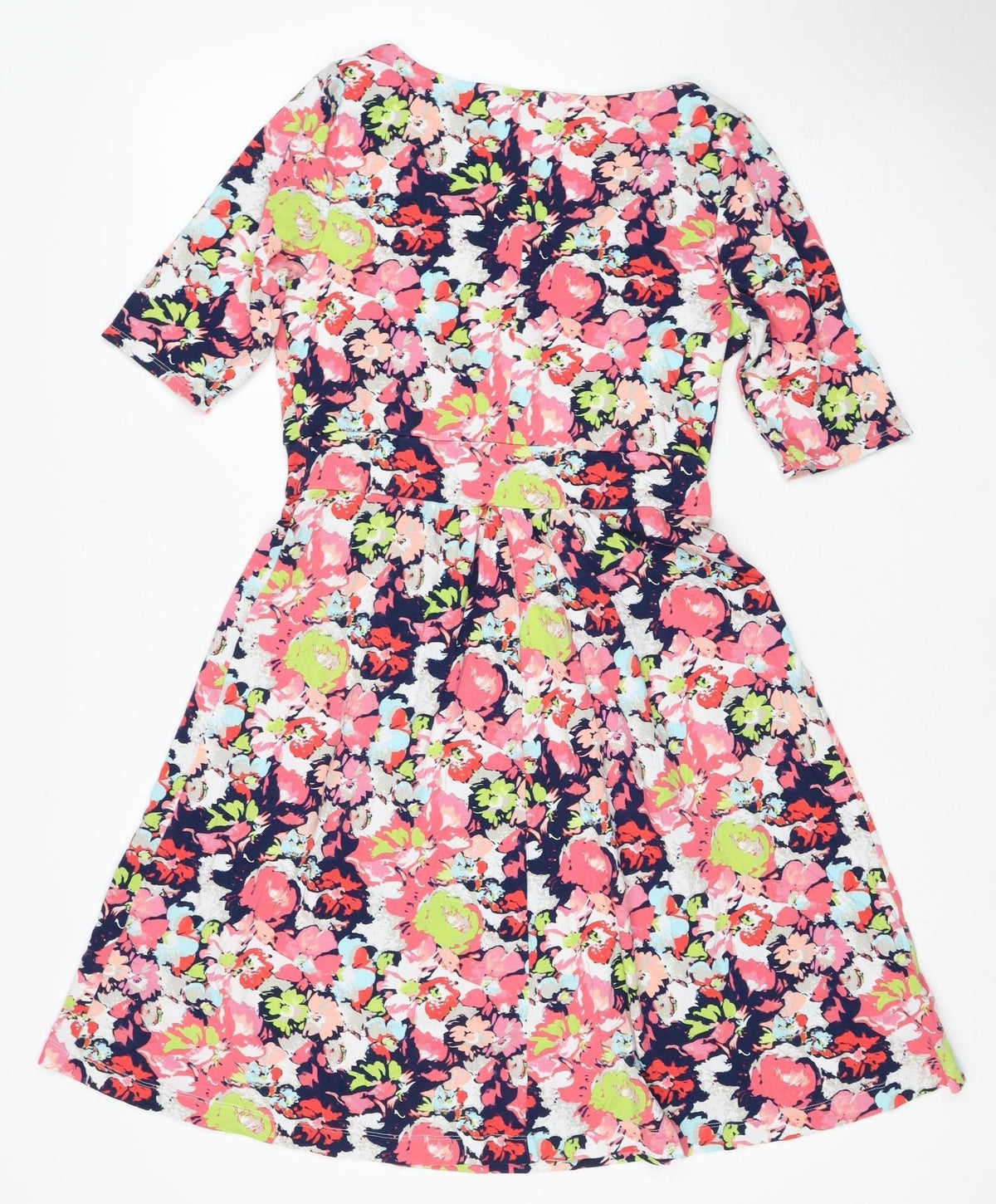 Lands' End Women’s Multicoloured Floral Wrap Dress UK 10-12 Jersey