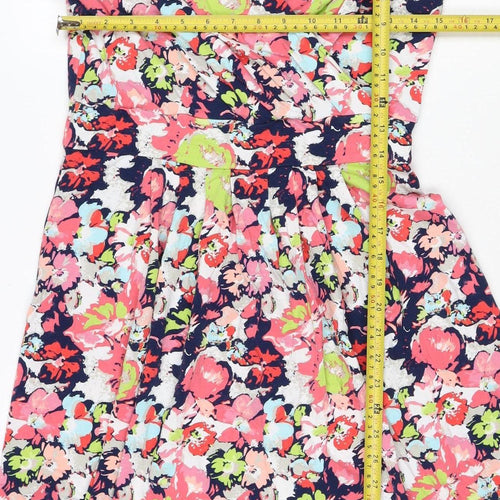 Lands' End Women’s Multicoloured Floral Wrap Dress UK 10-12 Jersey