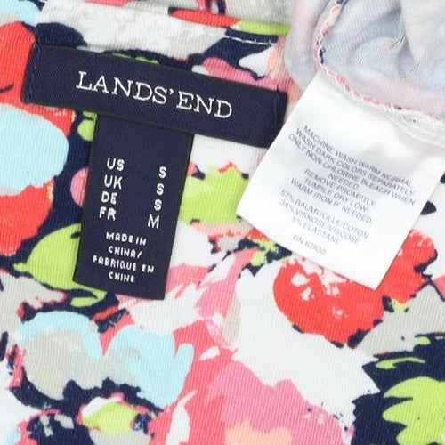 Lands' End Women’s Multicoloured Floral Wrap Dress UK 10-12 Jersey