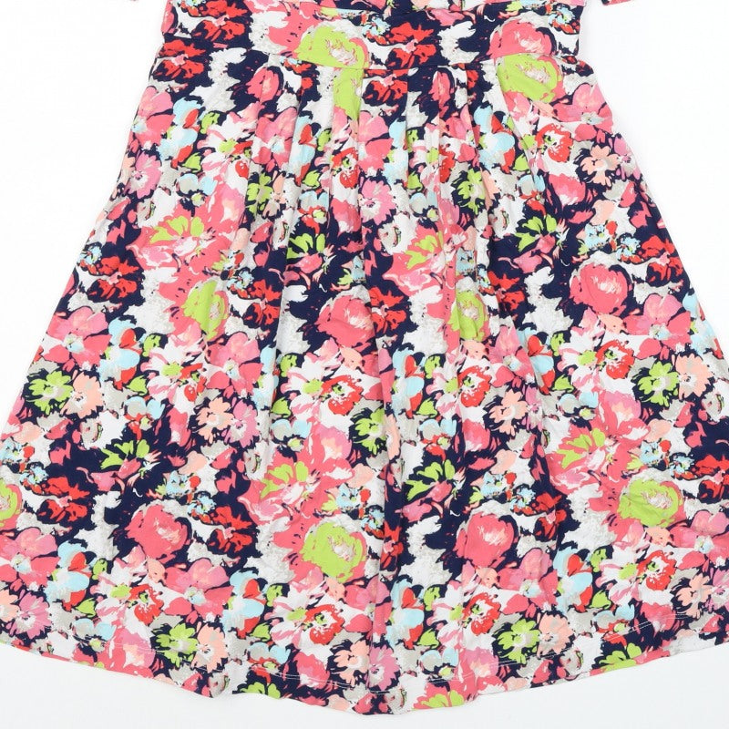 Lands' End Women’s Multicoloured Floral Wrap Dress UK 10-12 Jersey