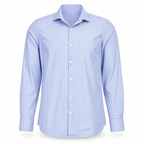 Jaeger Men's Blue Striped M Tailored Fit Cotton Formal Shirt
