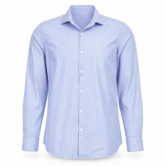 Jaeger Men's Blue Striped M Tailored Fit Cotton Formal Shirt
