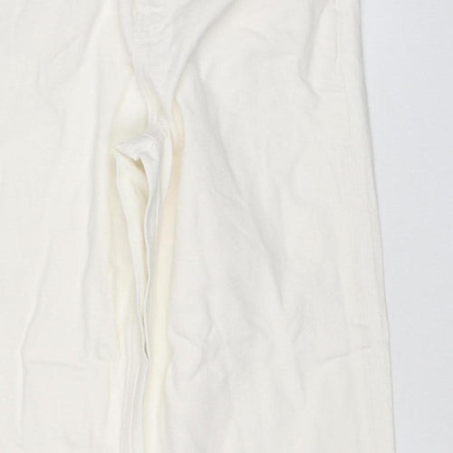 Marks & Spencer Women White Size 10 XLNG Boyfriend 100% Cotton Jeans