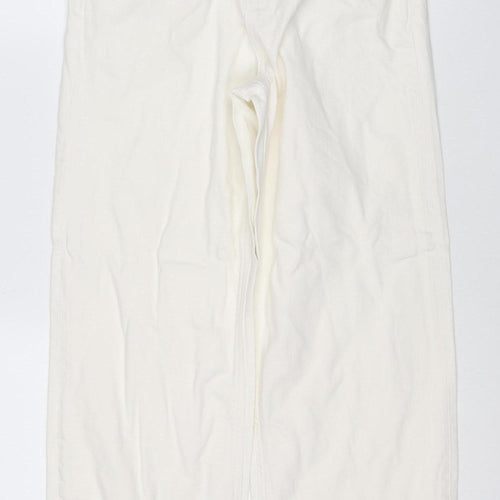 Marks & Spencer Women White Size 10 XLNG Boyfriend 100% Cotton Jeans