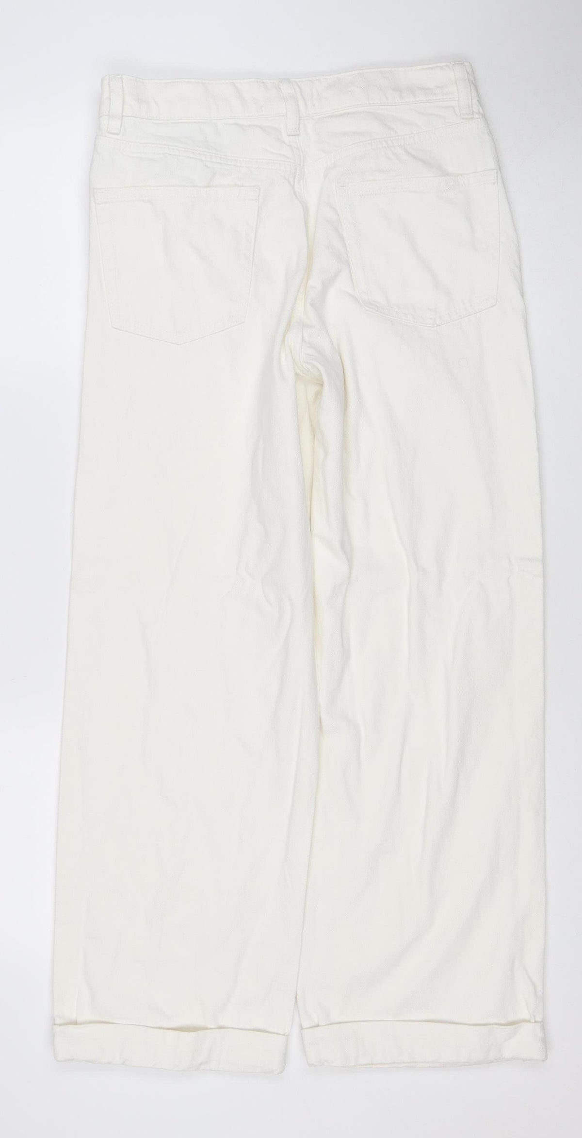 Marks & Spencer Women White Size 10 XLNG Boyfriend 100% Cotton Jeans