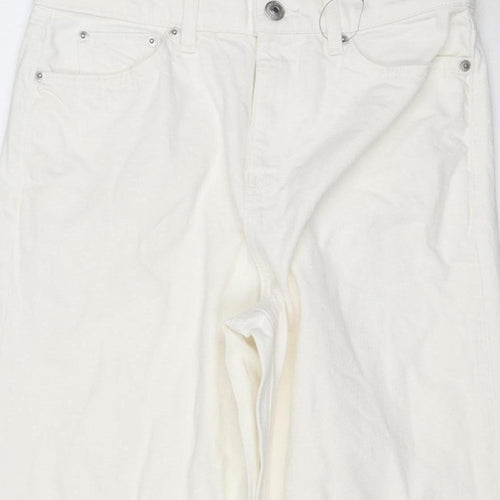 Marks & Spencer Women White Size 10 XLNG Boyfriend 100% Cotton Jeans