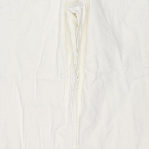 Marks & Spencer Women White Size 10 XLNG Boyfriend 100% Cotton Jeans