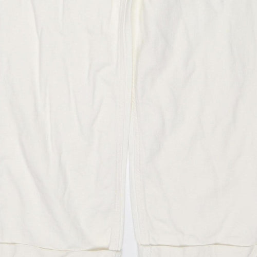 Marks & Spencer Women White Size 10 XLNG Boyfriend 100% Cotton Jeans