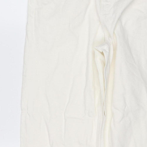 Marks & Spencer Women White Size 10 XLNG Boyfriend 100% Cotton Jeans