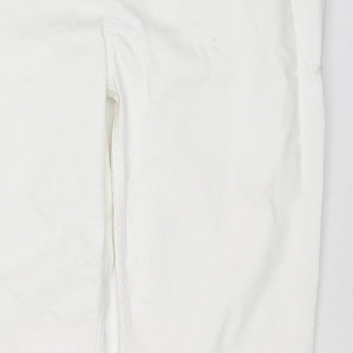 Marks and Spencer Women White UK 16 Long Super Soft Straight Jeans