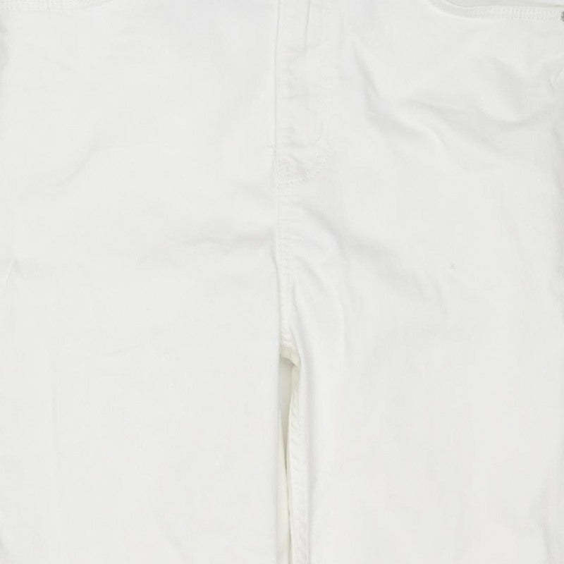 Marks and Spencer Women White UK 16 Long Super Soft Straight Jeans