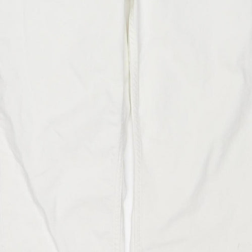 Marks and Spencer Women White UK 16 Long Super Soft Straight Jeans