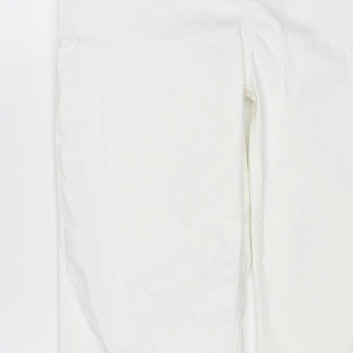 Marks and Spencer Women White UK 16 Long Super Soft Straight Jeans
