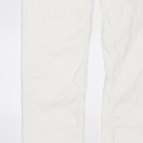 Marks & Spencer Women White UK 12 Tall Sienna Supersoft Straight Jeans