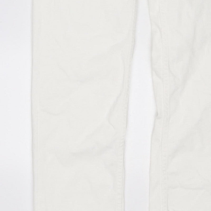 Marks & Spencer Women White UK 12 Tall Sienna Supersoft Straight Jeans