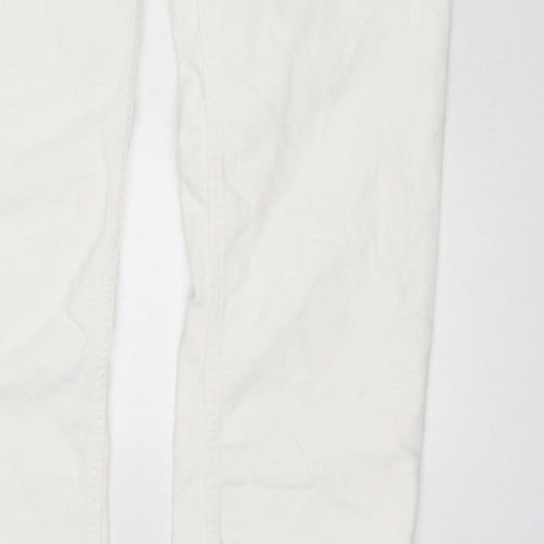 Marks & Spencer Women White UK 12 Tall Sienna Supersoft Straight Jeans