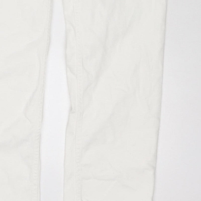 Marks & Spencer Women White UK 12 Tall Sienna Supersoft Straight Jeans
