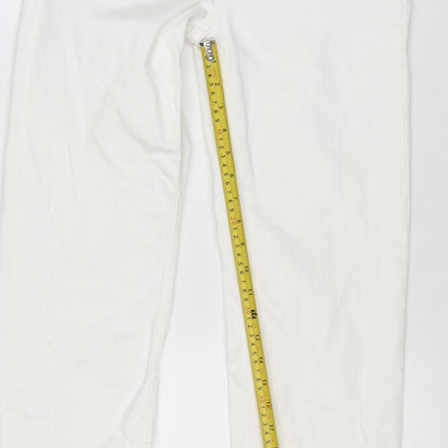 Marks & Spencer Women White UK 12 Tall Sienna Supersoft Straight Jeans