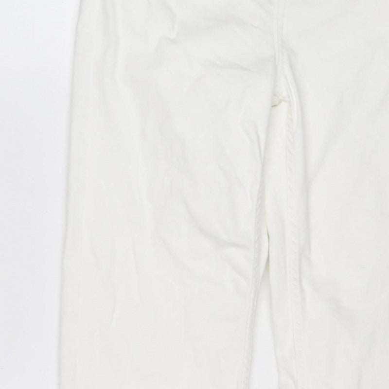 Marks & Spencer Women White UK 12 Tall Sienna Supersoft Straight Jeans