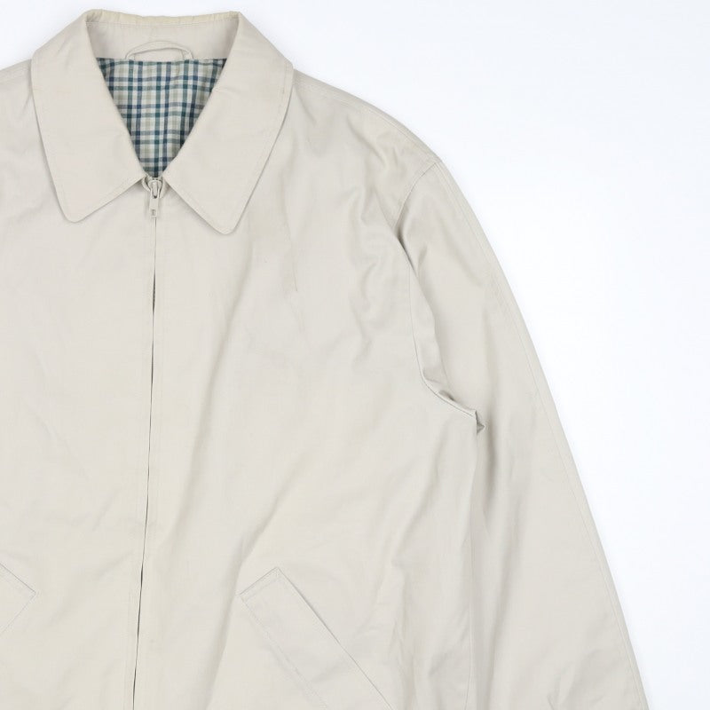 Essentials Men’s Beige M Basic Zip Jacket Check Lined