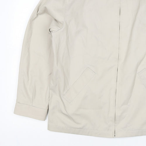 Essentials Men’s Beige M Basic Zip Jacket Check Lined
