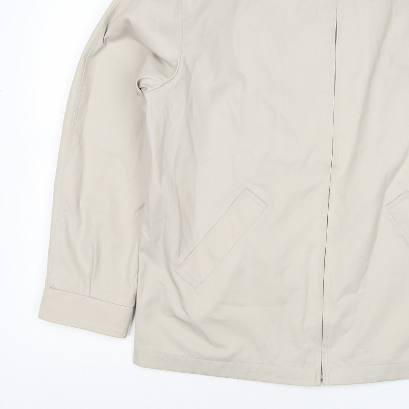 Essentials Men’s Beige M Basic Zip Jacket Check Lined