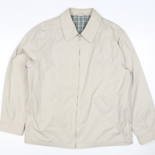 Essentials Men’s Beige M Basic Zip Jacket Check Lined