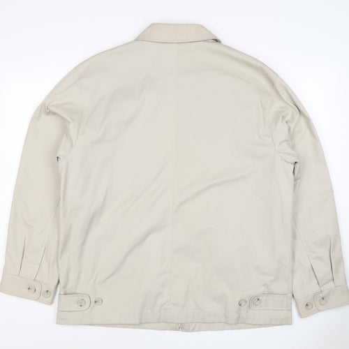 Essentials Men’s Beige M Basic Zip Jacket Check Lined