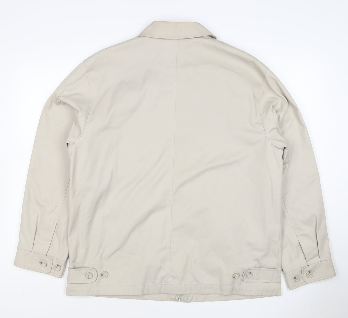 Essentials Men’s Beige M Basic Zip Jacket Check Lined