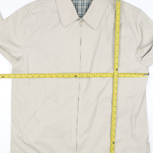 Essentials Men’s Beige M Basic Zip Jacket Check Lined