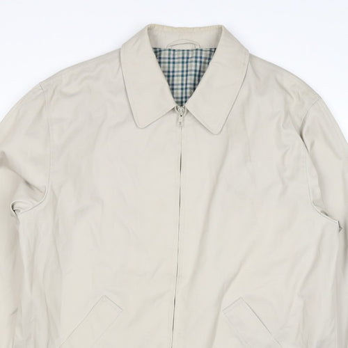 Essentials Men’s Beige M Basic Zip Jacket Check Lined