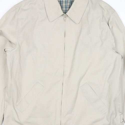 Essentials Men’s Beige M Basic Zip Jacket Check Lined