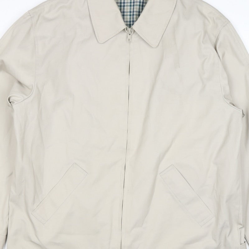 Essentials Men’s Beige M Basic Zip Jacket Check Lined
