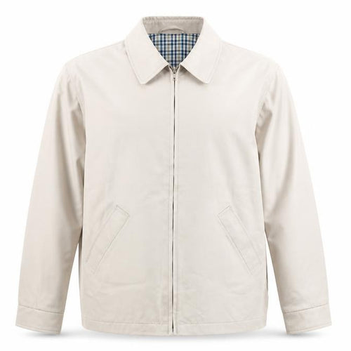 Essentials Men’s Beige M Basic Zip Jacket Check Lined