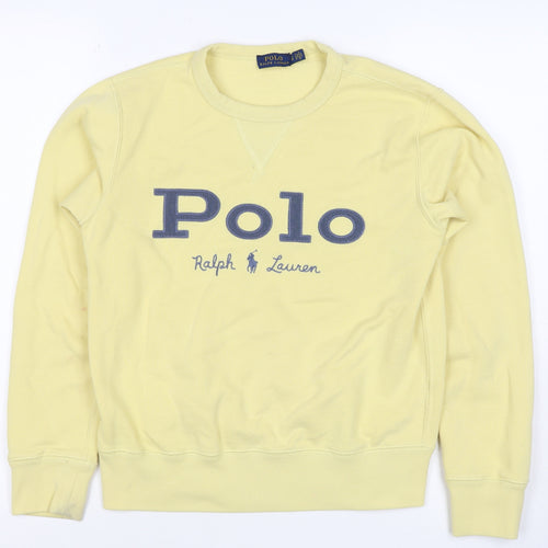 Polo Ralph Lauren Women Yellow S Pullover Logo Crew Neck Sweatshirt