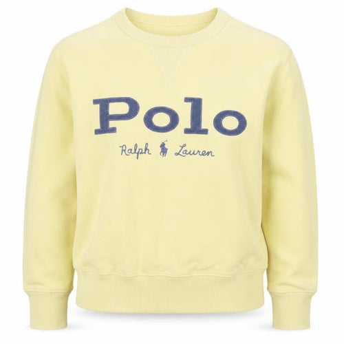 Polo Ralph Lauren Women Yellow S Pullover Logo Crew Neck Sweatshirt