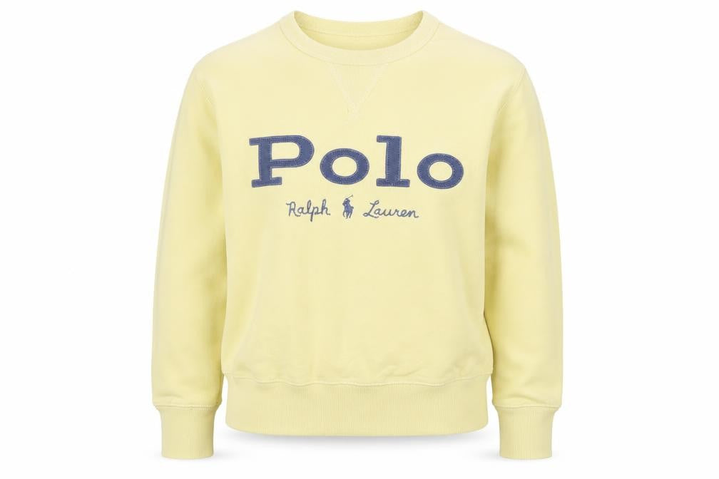Polo Ralph Lauren Women Yellow S Pullover Logo Crew Neck Sweatshirt