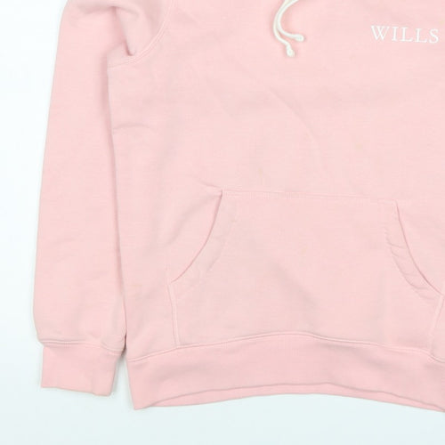 Jack Wills Women Pink UK 8 Pullover Hoodie Logo Drawstring Pockets