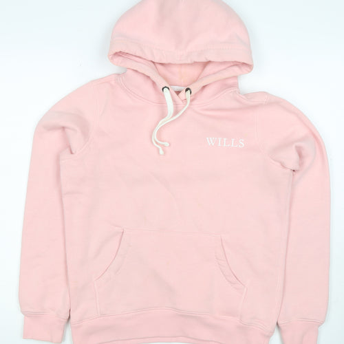 Jack Wills Women Pink UK 8 Pullover Hoodie Logo Drawstring Pockets