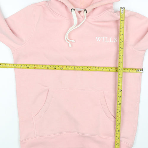 Jack Wills Women Pink UK 8 Pullover Hoodie Logo Drawstring Pockets